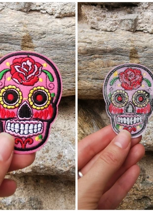 Patch thermocollant sugar skull rose rockabilly tattoo pin-up psychobilly rocknroll broderie, estado: Muy bueno, 2,50 €, 3,33 € Protección al comprador Pro incluida