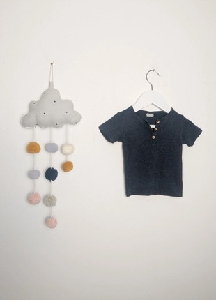 Baby & Kleinkinder T-Shirt | Henley Stil | H&M | 80 | Dark Denim meliert, brand: H&M, condizioni: Ottime, taglia: 12-18 mesi / 80 cm, €1.50, €2.28 include la Protezione acquisti