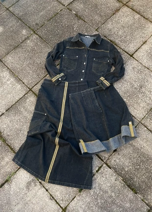 Rare Vintage 2000s Y2K Ensemble Veste + Double Jupe En Jean Solola, brand: Solola, condition: New without tags, size: M / 38 / 10, €95.00, €100.45 includes Buyer Protection