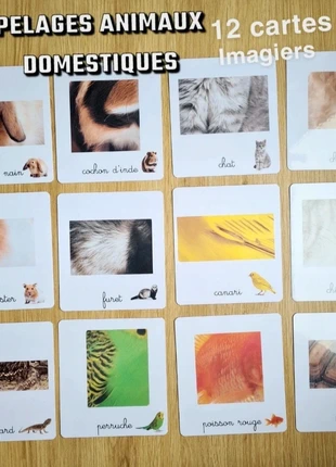 12 cartes imagiers sur le pelage des animaux domestiques / cartes de nomenclature, brand: imagier montessori, condition: New with tags, size: 4 years / 104 cm, €9.10, €10.26 includes Buyer Protection Pro