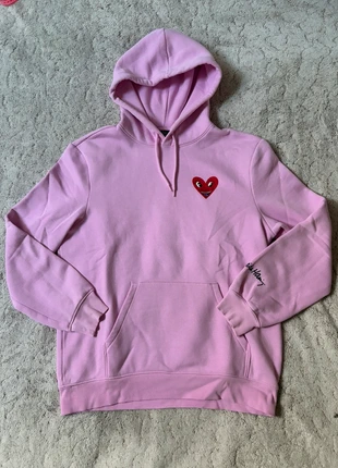 Sweat à capuche oversize cœur rose unisexe H&M Keith Haring 38, brand: H&M, condizioni: Ottime, taglia: M / IT 42 / EU 38, €10.00, €11.20 include la Protezione acquisti