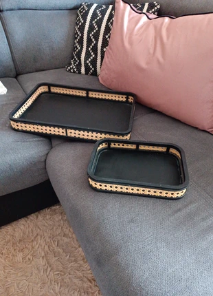 Paire de plateau bois osier, marca: Action, estado: Nuevo sin etiquetas, 13,00 €, 14,35 € Protección al comprador incluida