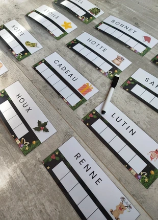 Fiches d'écritures sur Noël, marque: Montessori, état: Très bon état, taille: Taille unique, 8,90 €, 10,05 € Protection acheteurs (Pro) incluse