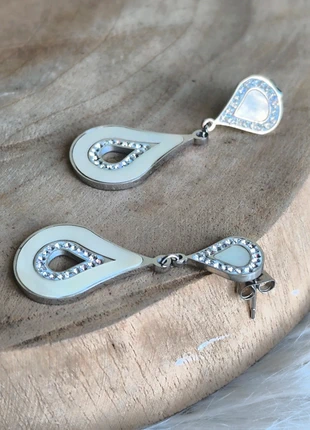Boucles D'oreilles Argentées Nacre et Acier Inoxydable, estado: Muito bom, €6.00, €7.00 inclui Proteção do Comprador Pro