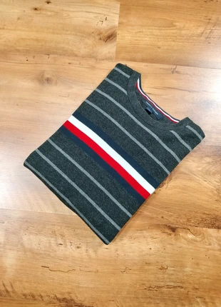 Pull col rond Tommy Hilfiger gris rayé homme taille M, brand: Tommy Hilfiger, condition: Very good, size: M, €20.00, €21.70 includes Buyer Protection