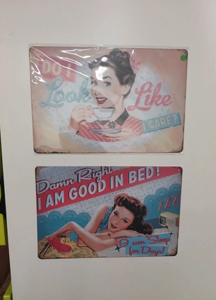 Metalen borden vintage print, merk: onbekend, staat: Als nieuw, € 1,99, € 2,79 inclusief Kopersbescherming