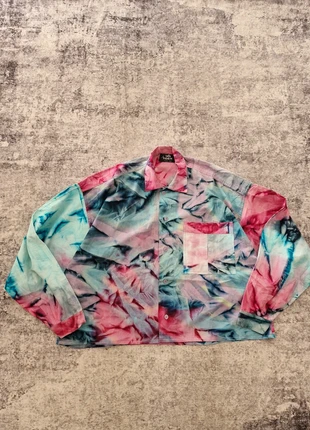 80s crop shirt oversize Satis Fashion made in Italy, brand: Vintage Dressing, condizioni: Ottime, taglia: L, €10.00, €11.20 include la Protezione acquisti Pro