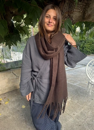Écharpe MARRON à frange, marque: Boutique indépendante, état: Très bon état, 10,00 €, 11,20 € Protection acheteurs (Pro) incluse