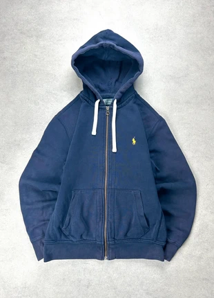 Sweat à capuche zippé ralph lauren bleu marine logo brodé jaune | M, brand: Ralph Lauren, condizioni: Ottime, taglia: M, €55.00, €58.45 include la Protezione acquisti