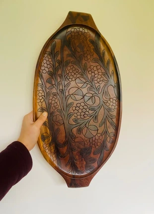 Plateau sculpté en bois de suar – Bali / Hawaï – 54,5 × 27 cm – parfait état, marque: Vintage, état: Très bon état, 30,00 €, 32,20 € Protection acheteurs incluse