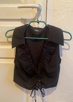 Top court à lacets et col en V, brand: Cider, condition: Good, size: S / 36 / 8, €3.00, €3.85 includes Buyer Protection