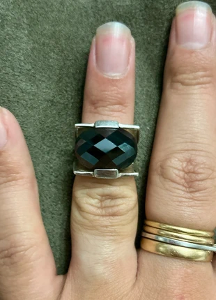 Bague en argent massif et onyx, marke: Argent, zustand: Sehr gut, größe: 51.8 mm / 16.5 mm Ø, 46,95 €, 50,00 € beinhaltet Vinted-Käuferschutz Pro