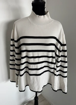 Pull rayée blanc et noir H&M, marke: H&M, zustand: Sehr gut, größe: XL / 42 / 14, 15,00 €, 16,45 € inklusive Vinted-Käuferschutz