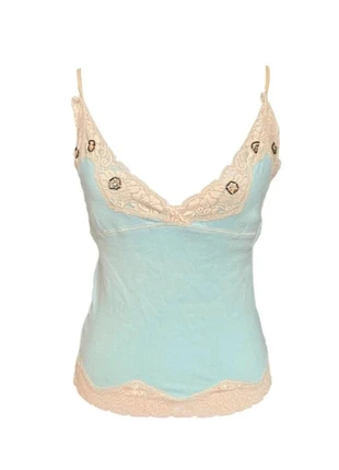 Turquoise blue cami, merk: Vintage Dressing, staat: Heel goed, maat: L / 40 / 12, € 20,00, € 21,70 inclusief Kopersbescherming