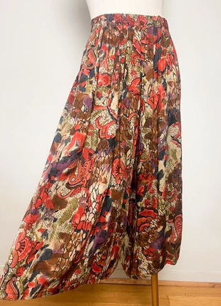 Jupe-Culotte Vintage Midi - Tons Chauds Kaki/Rouille - Taille Élastique 42/44 - Années 80/90, brand: Vintage, condition: Very good, size: XL / 42 / 14, €29.00, €31.15 includes Buyer Protection Pro