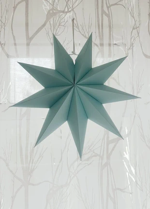 Großer hellblauer Weihnachtsstern zum aufhängen Ø40cm, merk: weihnachtsdeko, staat: Nieuw met prijskaartje, € 2,00, € 2,80 inclusief Kopersbescherming