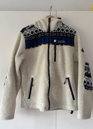 patterned sherpa fleece zip hoodie, brand: jenson, condition: Satisfactory, size: M / 10, £7.00, £8.05 includes Buyer Protection