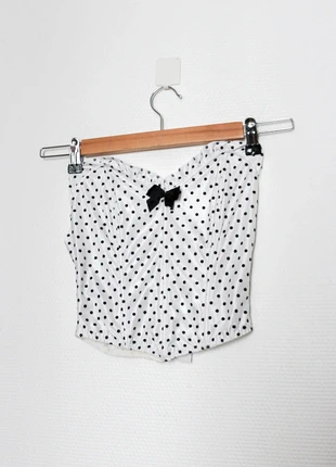 Black and white polka dot corset | Corset vintage à petits pois noir et blanc, marque: Vintage, état: Très bon état, taille: 90B, 15,00 €, 16,45 € Protection acheteurs (Pro) incluse