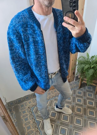 Gilet épais zippé homme – Bleu chiné – Taille XXL (convient aussi 3XL), marca: LAINE, estado: Muito bom, tamanho: XXL, €22.00, €23.80 inclui Proteção do Comprador Pro