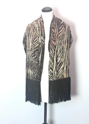 Più Donna velvet and silk scarf with fringes – Made in Italy, 150x28 cm, brand: più Donna, condizioni: Ottime, €19.00, €20.65 include la Protezione acquisti