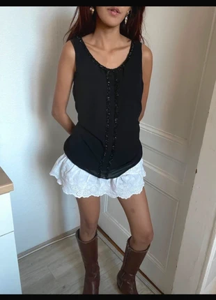 #vintage Black beaded tank top with sequins #leger #2000s #ibizastyle, marca: Boho Chic, estado: Muy bueno, tamaño: XS / 34 / 6, 13,00 €, 14,35 € Protección al comprador incluida