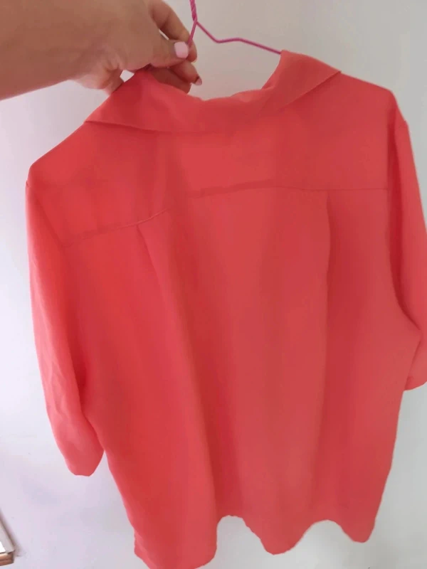 Chemisier rose corail manches courtes - photo numéro 4