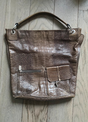 Sac tote en cuir marron – effet croco, Prune, marque: Prüne, état: Très bon état, 12,00 €, 13,30 € Protection acheteurs incluse