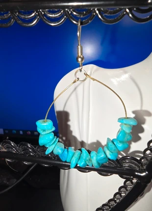 Magnifiques boucles d'oreilles en turquoises véritables, condition: Good, €10.00, €11.20 includes Buyer Protection