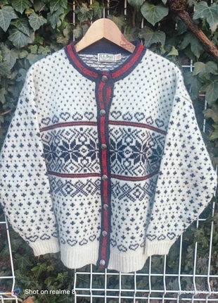Pull cardigan hiver vintage made in USA Norway style, brand: L.L. Bean, condition: Very good, size: L / 40 / 12, €50.00, €53.20 includes Buyer Protection