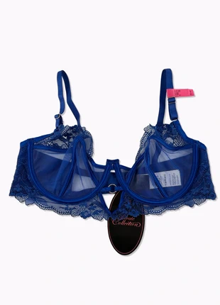 Hunkemöller Blue Lace Bra | Soutien-gorge dentelle bleu 80C / 36C / 95C – Private Collection, merk: Hunkemöller, staat: Nieuw met prijskaartje, maat: 80C, € 16,99, € 18,54 inclusief Kopersbescherming Pro