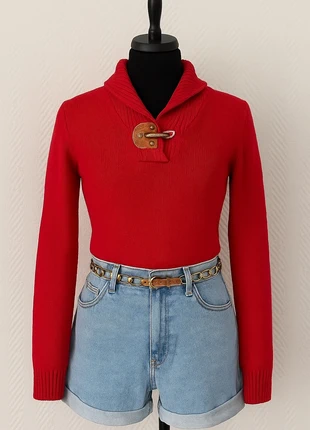 Pull rouge Lauren Ralph Lauren col cuir taille L femme, marque: Ralph Lauren, état: Très bon état, taille: L / 40 / 12, 35,00 €, 37,45 € Protection acheteurs incluse