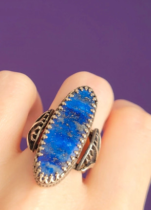 Magnifique bague en argent avec Lapis lazuli, marque: Artisan, état: Très bon état, taille: Ajustable, 95,00 €, 100,45 € Protection acheteurs incluse
