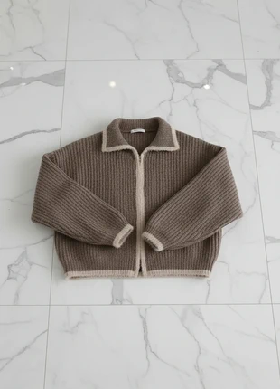 Cardigan à zip col revers color block marron beige style coréen taille L, marca: The Korean Fashion, estado: Nuevo sin etiquetas, tamaño: L / 40 / 12, 45,00 €, 47,95 € Protección al comprador incluida