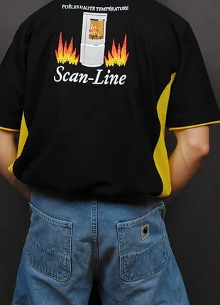 Polo Commerciale Rare Vintage 80s Noir / Jaune à Motifs Brodés "Flammes" (XL), marke: Vintage Dressing, zustand: Sehr gut, größe: XL, 18,00 €, 19,60 € beinhaltet Vinted-Käuferschutz Pro