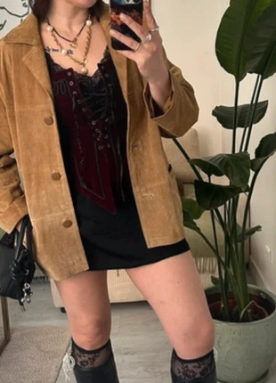 Veste en croûte de cuir / daim marron vintage, marca: Vintage, estado: Muy bueno, tamaño: L / 40 / 12, 50,00 €, 53,20 € Protección al comprador incluida