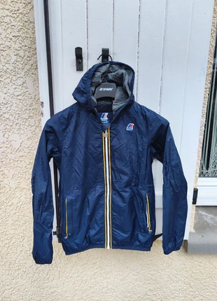 Veste parka doublée imperméable K-way Jacques nylon jersey bleu foncé taille 10 ans, marque: K-Way, état: Bon état, taille: 10 ans / 140 cm, 70,00 €, 74,20 € Protection acheteurs incluse