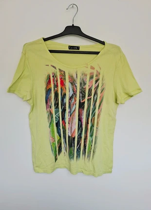 Tee shirt vert anis imprimé tropical Kayané Paris taille 42 XL, brand: Kayané, condition: Very good, size: XL / 42 / 14, €2.00, €2.80 includes Buyer Protection