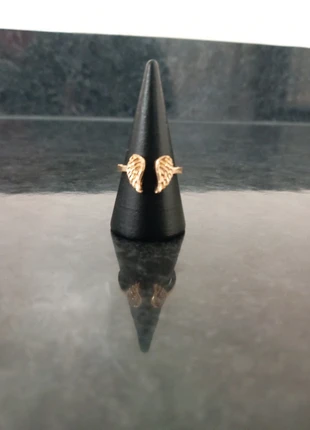 Gold Angel wings ring, condition: New with tags, size: 17.7 mm / O½, £4.25, £5.16 includes Buyer Protection