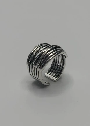 Bague en acier inoxydable, Bague ajustable, Ring Abstract, Chrome, Argenté, brand: Argent, condition: Very good, size: Adjustable, €9.99, €11.19 includes Buyer Protection Pro