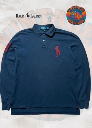 Ralph Lauren men’s long sleeve polo shirt Navy blue with red big pony logo, marca: Ralph Lauren, estado: Muy bueno, tamaño: L, 22,00 €, 23,80 € Protección al comprador incluida