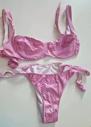Bikini Tezenis rosa pitonato, marca: Tezenis, estado: Muito bom, tamanho: L / 40 / 12, €10.00, €11.20 inclui Proteção do Comprador