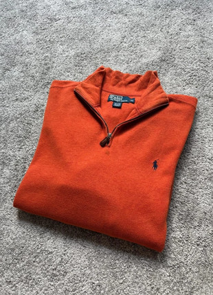 Pull demi-zippé Polo Ralph Lauren orange XL Homme – 100% coton, col montant côtelé, logo bleu brodé, marca: Ralph Lauren, estado: Muito bom, tamanho: XL, €44.95, €47.90 inclui Proteção do Comprador