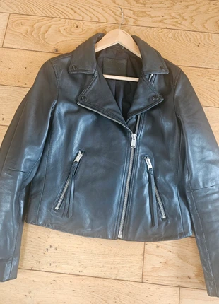 AllSaints Dalby Black Leather Biker Jacket Size 12 - Classic Zip Moto, brand: AllSaints, condition: New without tags, size: L / 40 / 12, €170.00, €179.20 includes Buyer Protection