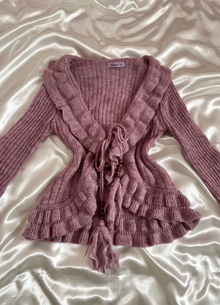 Cardigan à froufrou style coquette féerique rose en laine effet broderie y2k, brand: Top Vintage, condizioni: Ottime, taglia: M / IT 42 / EU 38, €28.00, €30.10 include la Protezione acquisti Pro