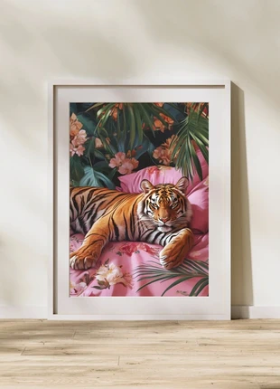 Poster A3 papier tigre chill, marque: Fait Main, état: Neuf sans étiquette, 5,00 €, 5,95 € Protection acheteurs incluse