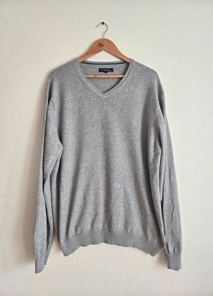 Pull gris col V Vintage, marca: Top Vintage, estado: Bom, tamanho: XL / 42 / 14, €7.00, €8.05 inclui Proteção do Comprador