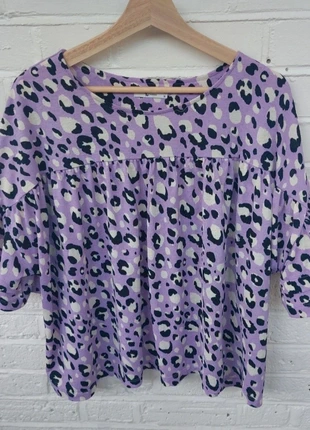 Tu Lilac leopard top - dopamine dressing, brand: TU Woman, condition: Very good, size: L / UK 16-18, £1.00, £1.75 includes Buyer Protection