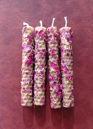Pack / Lote Velas cera de abeja 100% natural ritualizadas con pétalos de rosa, merk: Natural, staat: Nieuw met prijskaartje, € 8,00, € 9,10 inclusief Kopersbescherming