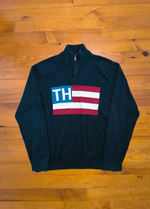 Pull Tommy Hilfiger - Col Camionneur - Half Zip 1/4 Zip - Drapeau Americain - Marine - Taille XXL, marke: Tommy Hilfiger, zustand: Sehr gut, größe: XXL, 39,99 €, 42,69 € inklusive Vinted-Käuferschutz