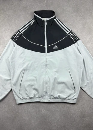 Veste sportswear Track Jacket Adidas Black Grey Striped Shoulders Retro Y2K 2000s Streetwear - L, marca: adidas, estado: Muito bom, tamanho: L, €25.00, €26.95 inclui Proteção do Comprador